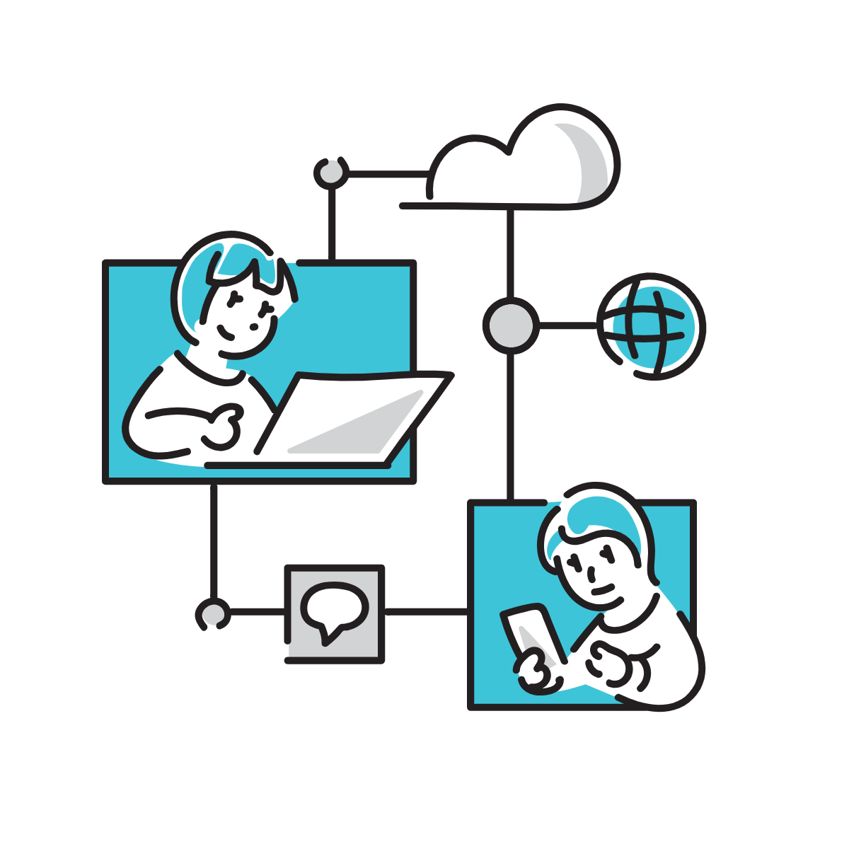 部門間の連携強化とナレッジ共有のイメージ